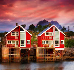 Inspiration Polarlicht Dekoration skandinavische Häuser